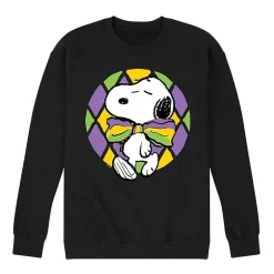Mens Long Sleeve Peanuts Mardi Gras Sweatshirt