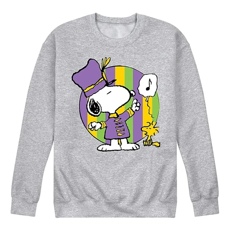 Mens Long Sleeve Peanuts Mardi Gras Sweatshirt