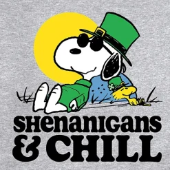 Mens Long Sleeve Peanuts St. Patrick's Day Sweatshirt