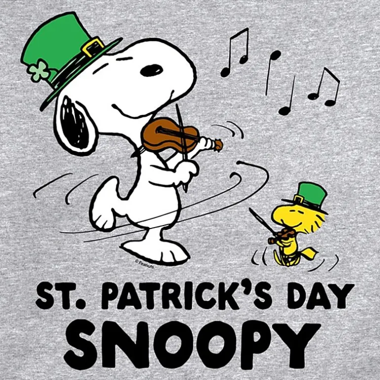 Mens Long Sleeve Peanuts St. Patrick's Day Sweatshirt