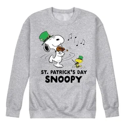 Mens Long Sleeve Peanuts St. Patrick's Day Sweatshirt