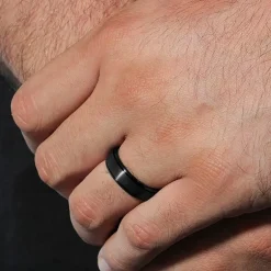 Men's 6mm Black Tungsten Carbide Ring