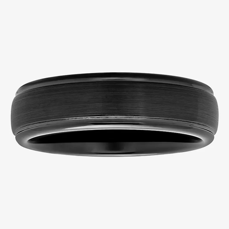 Men's 6mm Black Tungsten Carbide Ring