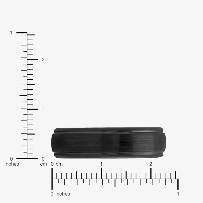 Men's 6mm Black Tungsten Carbide Ring