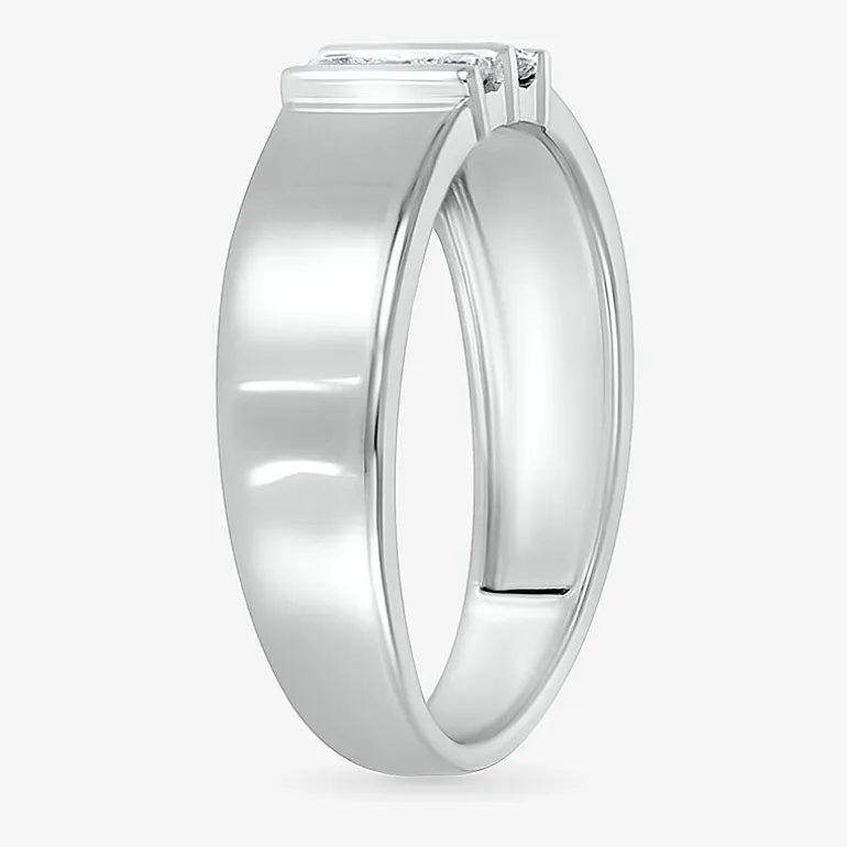 Mens 3.5MM 1/5 CT. Natural White Diamond 10K Gold Wedding Band