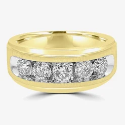 Mens 8MM 1 1/2 CT. T.W. Natural Diamond 10K Gold Wedding Band