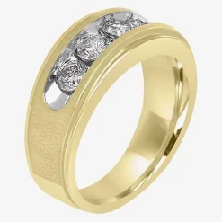Mens 8MM 1 1/2 CT. T.W. Natural Diamond 10K Gold Wedding Band