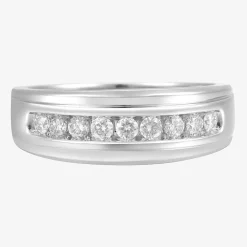 Mens 8MM 1/2 CT. T.W. Natural White Diamond 10K Gold Wedding Band