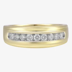 Mens 8MM 1/2 CT. T.W. Natural White Diamond 10K Gold Wedding Band