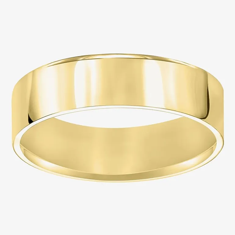 Mens 6MM 14K Gold Wedding Band