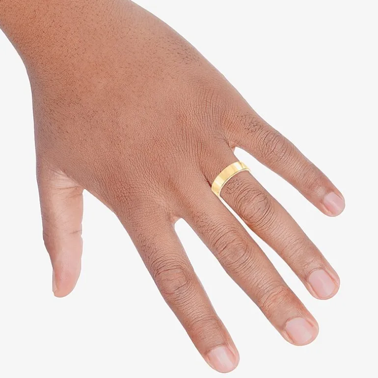 Mens 6MM 14K Gold Wedding Band