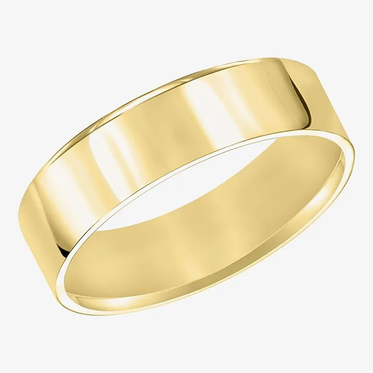 Mens 6MM 14K Gold Wedding Band