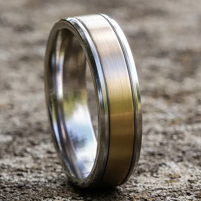 Mens 6MM 10K Gold Wedding Band