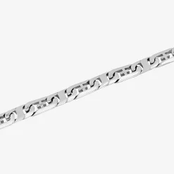 Mens Stainless Steel Cross Link Bracelet