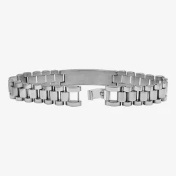 Mens Stainless Steel 8 1/2 Inch Solid Id Bracelet