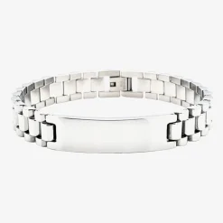 Mens Stainless Steel 8 1/2 Inch Solid Id Bracelet