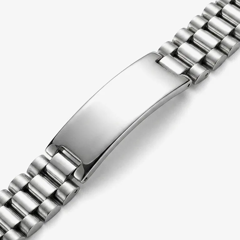 Mens Stainless Steel 8 1/2 Inch Solid Id Bracelet