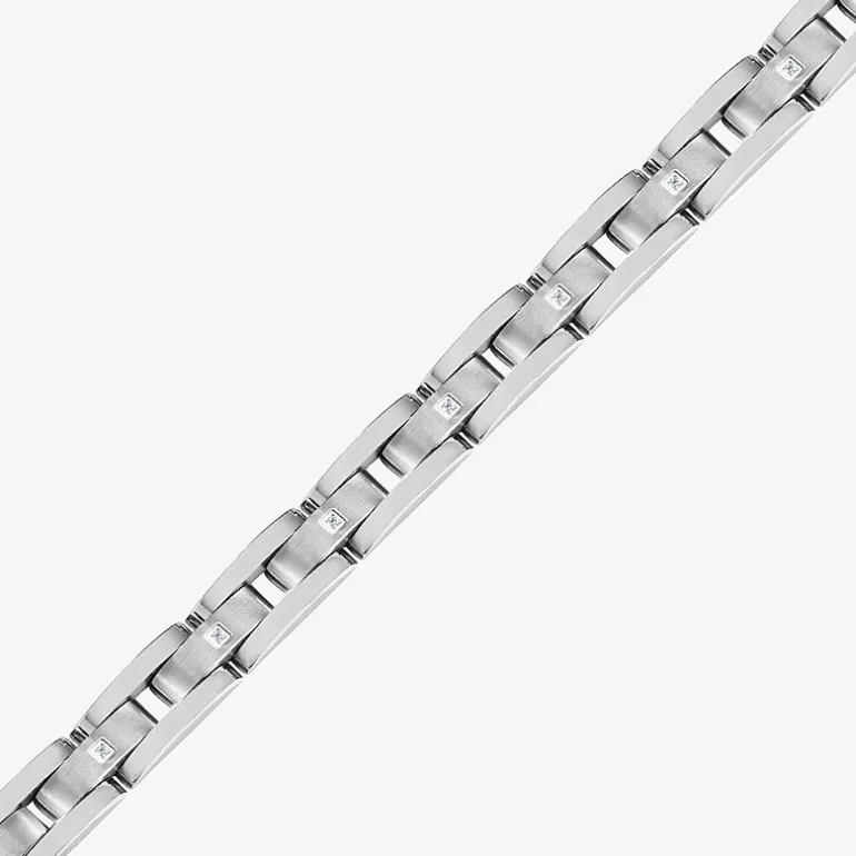Mens Stainless Steel Solid 8 3/4 Inch Link Bracelet