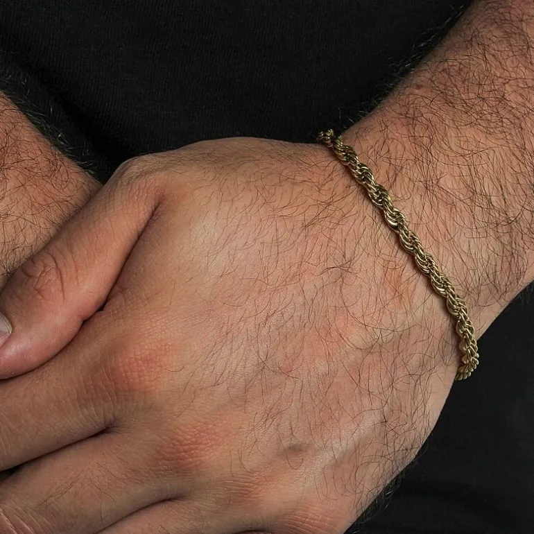 Mens Stainless Steel Solid 8 1/2 Inch Link Bracelet