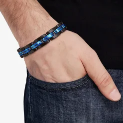 Mens Stainless Steel Solid 8 1/2 Inch Link Bracelet