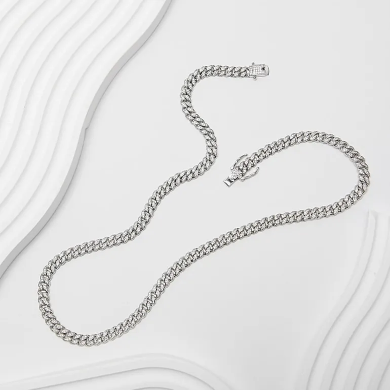 Mens Sterling Silver 22 Inch Link Chain Necklace