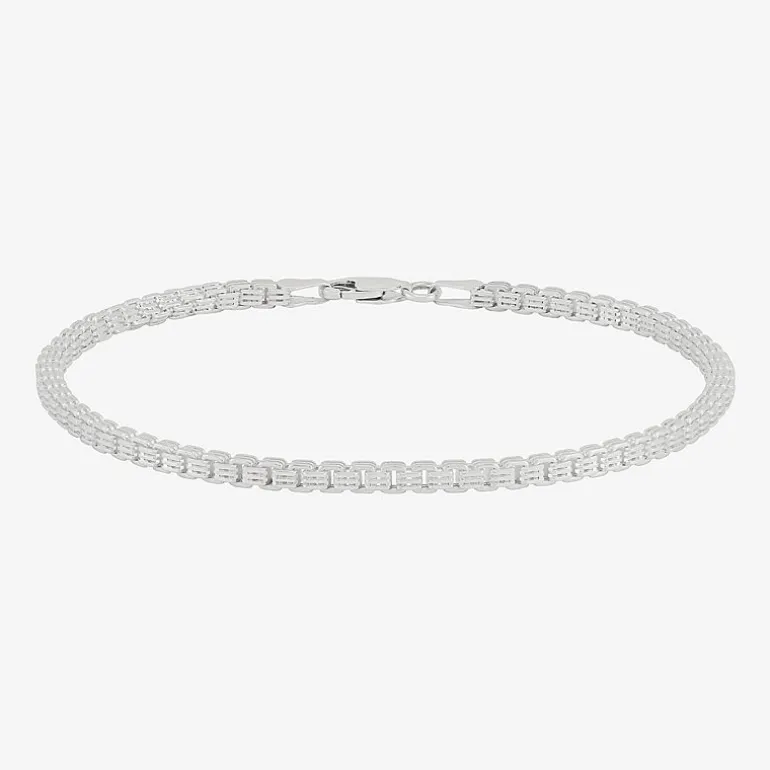 Mens Sterling Silver 8 1/2 Inch Solid Box Chain Bracelet