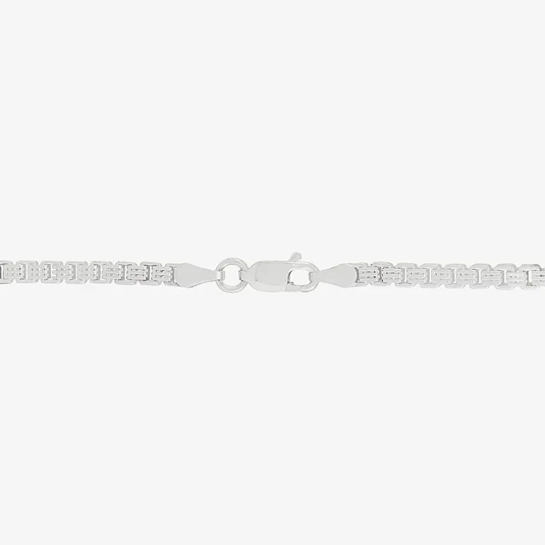 Mens Sterling Silver 8 1/2 Inch Solid Box Chain Bracelet
