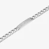 Mens Sterling Silver 8 1/2 Inch Solid Link Round Id Bracelet