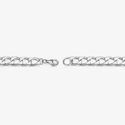 Mens Sterling Silver 8 1/2 Inch Solid Link Round Id Bracelet