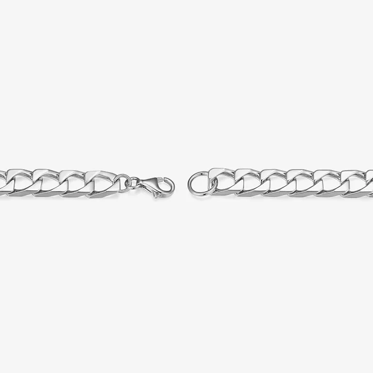 Mens Sterling Silver 8 1/2 Inch Solid Link Round Id Bracelet