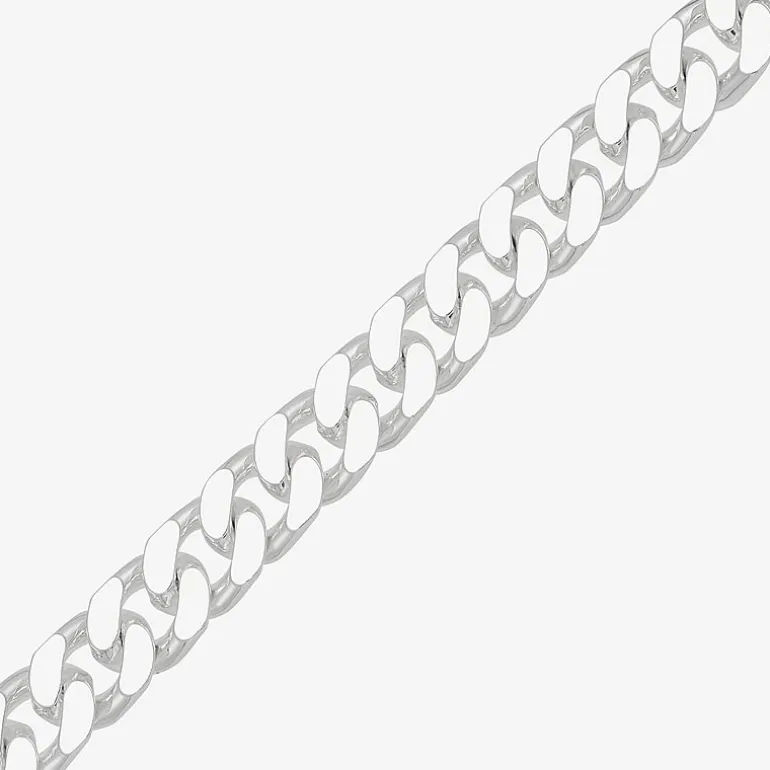 Mens Sterling Silver 8 1/2 Inch Solid Curb Chain Bracelet