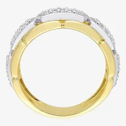 Mens White Moissanite 18K Two Tone Gold Over Silver Fashion Ring