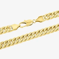Men's Yellow Stainless Steel Solid Curb Chain Necklace
