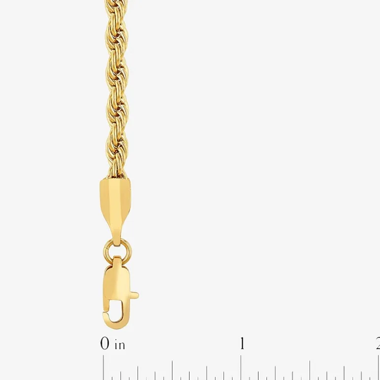 Men's Yellow Stainless Steel Solid Rope Chain Necklace