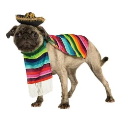 Mexican Poncho And Sombrero Dog 2-pc. Costume