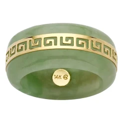 9M Genuine Jade 14K or 10k Gold Band