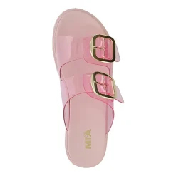 Mia Girl Womens Natesi Adjustable Strap Jelly Flat Sandals