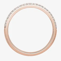 Micro Pave Womens 2MM 1/4 CT. T.W. Natural White Diamond 10K Gold Anniversary Wedding Band