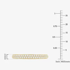 Micro Pave Womens 2MM 1/4 CT. T.W. Natural White Diamond 10K Gold Anniversary Wedding Band