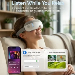 Miko Gaze Eye Massager with Heat, Air Pressure, 4 Massage Modes & Bluetooth Music