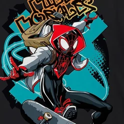 Miles Morales Little & Big Kid Boys Crew Neck Short Sleeve Regular Fit Spiderman Graphic T-Shirt