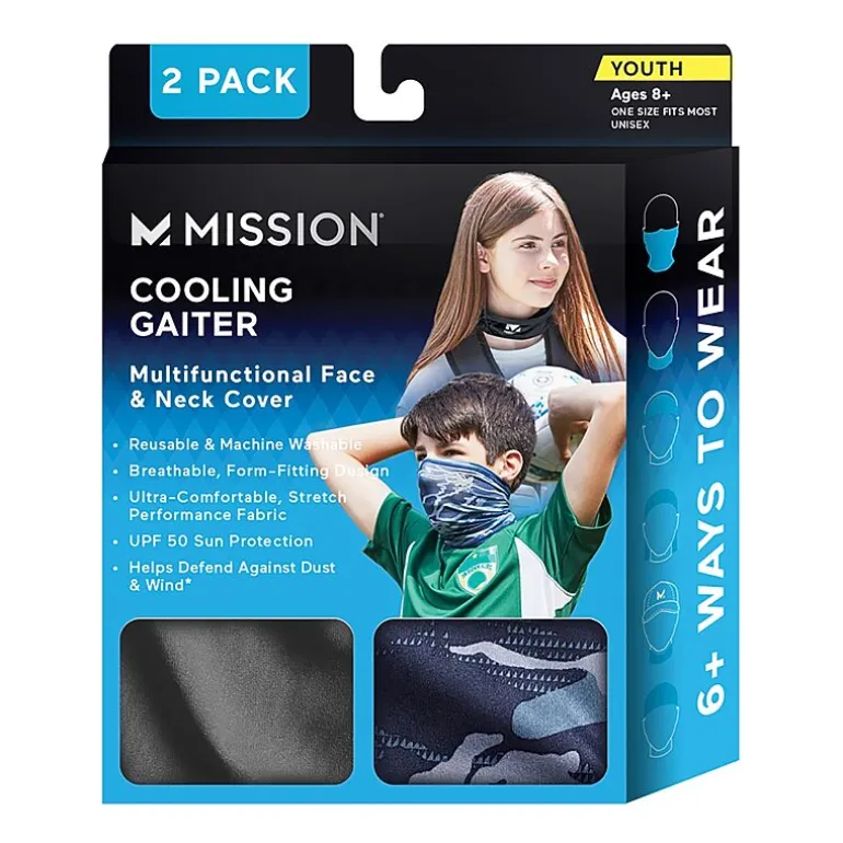 Mission Youth Cooling Neck Gaiter 2-Pack