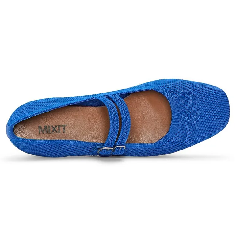 Mixit Double Buckle Mary Jane Womens Square Closed Toe Ballet Flats