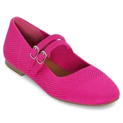 Mixit Double Buckle Mary Jane Womens Square Closed Toe Ballet Flats