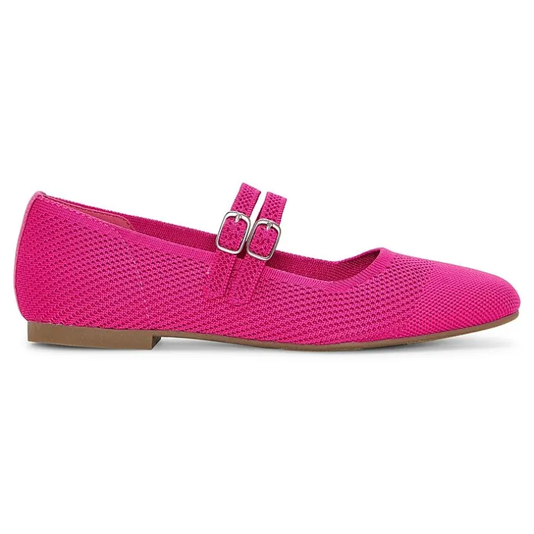 Mixit Double Buckle Mary Jane Womens Square Closed Toe Ballet Flats