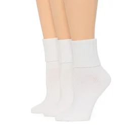 Mixit Essentials Thick Rib Womens 3 Pair Turncuff Socks