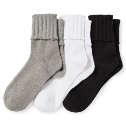 Mixit Essentials Thick Rib Womens 3 Pair Turncuff Socks