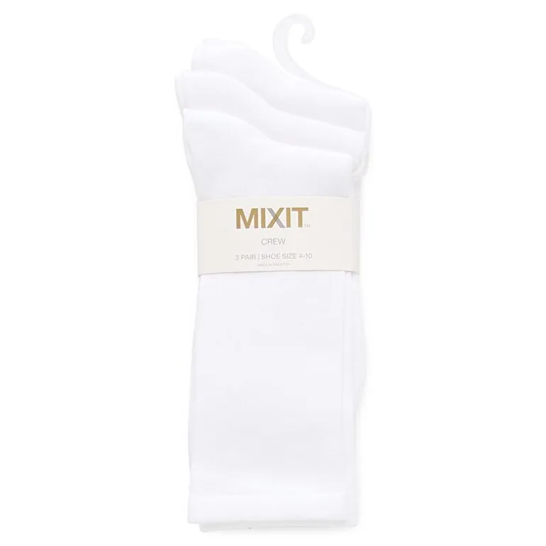 Mixit Everyday Essential Womens 3 Pair Crew Socks