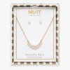 Mixit Frontal Necklace & Stud Earring Womens Cubic Zirconia 2-pc. Jewelry Set