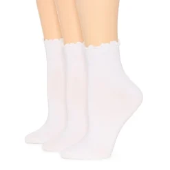Mixit Lettuce Edge Womens 3 Pair Quarter Ankle Socks